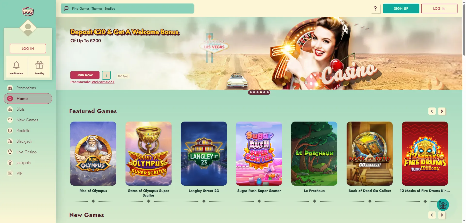 777 Casino mobile app interface and navigation design overview